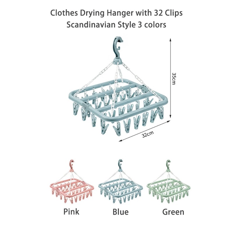 Clothes Drying Hanger with 32  - Baby Clothing Hanging Rack ulasan dan harga