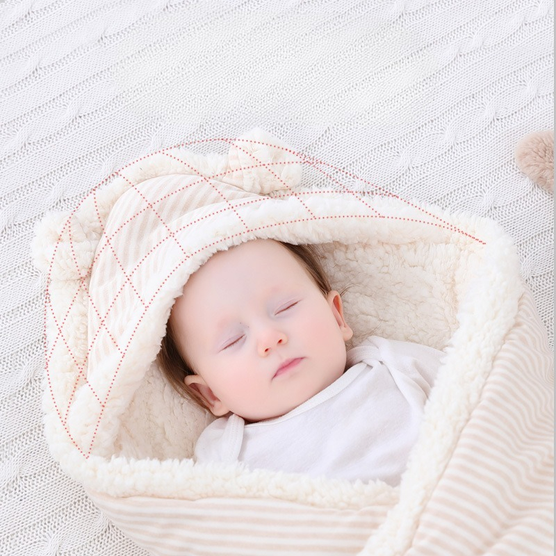 Newborn Lamb Fleece Swaddle Bl - Baby Clothing Material ulasan dan harga