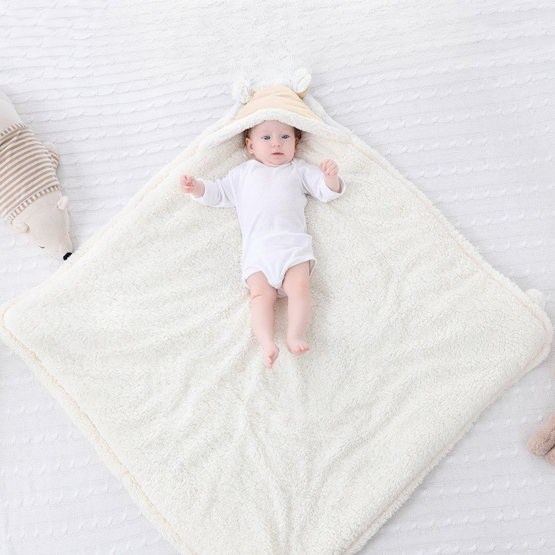 Newborn Lamb Fleece Swaddle Bl - Baby Clothing Material ulasan dan harga