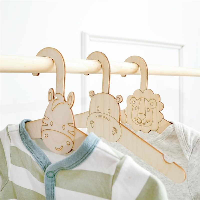 20PCS Cute Wooden Clothes Hang - Baby Clothing Hanging Rack ulasan dan harga