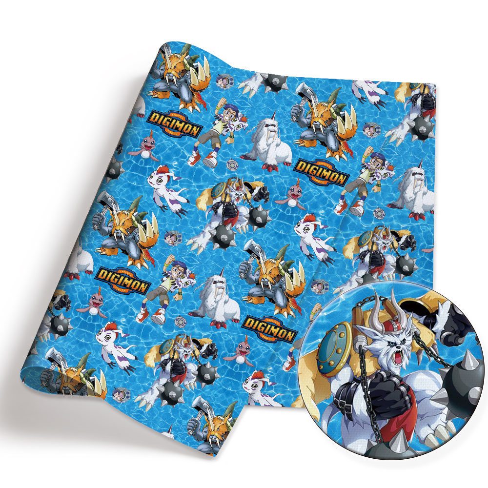 Digimon Cartoon Fabric 140cm H - Baby Clothing Material ulasan dan harga