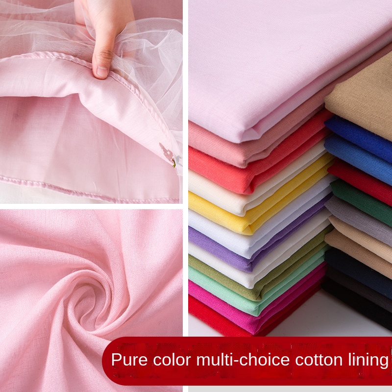 100% Cotton Lining Fabric 100x - Baby Clothing Material ulasan dan harga