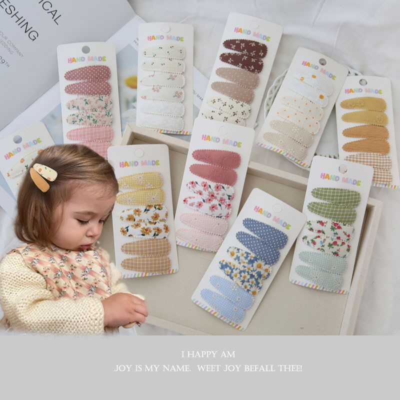 6pcs Fabric Hair Clips Flower  - Baby Clothing Material ulasan dan harga