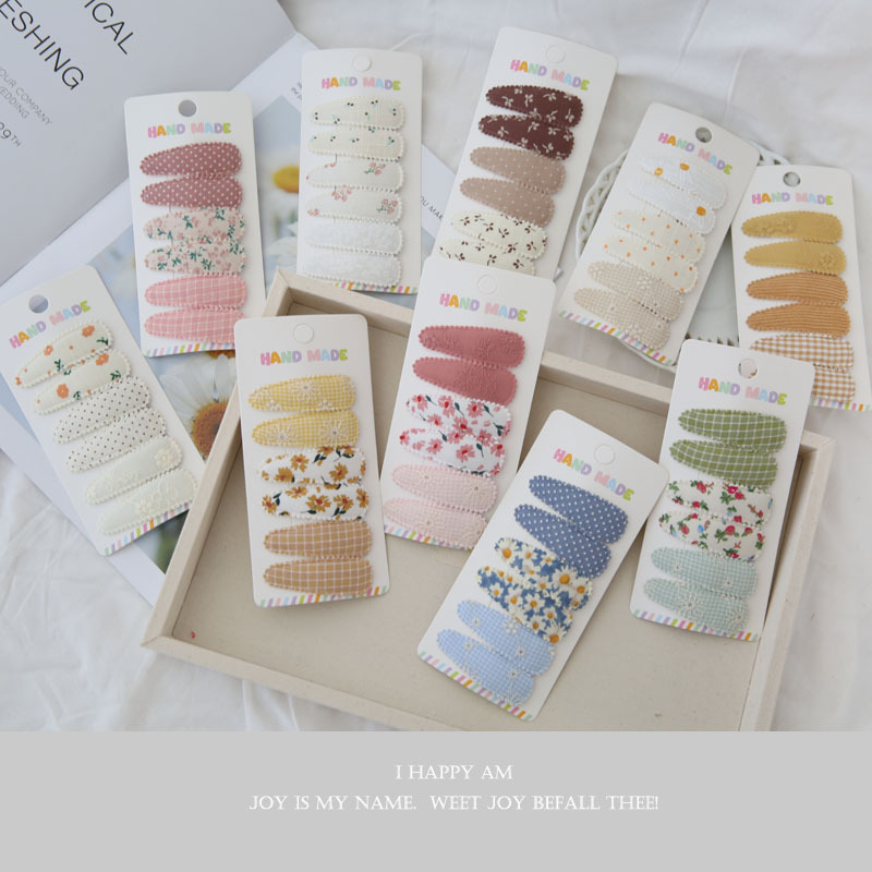 6pcs Fabric Hair Clips Flower  - Baby Clothing Material ulasan dan harga