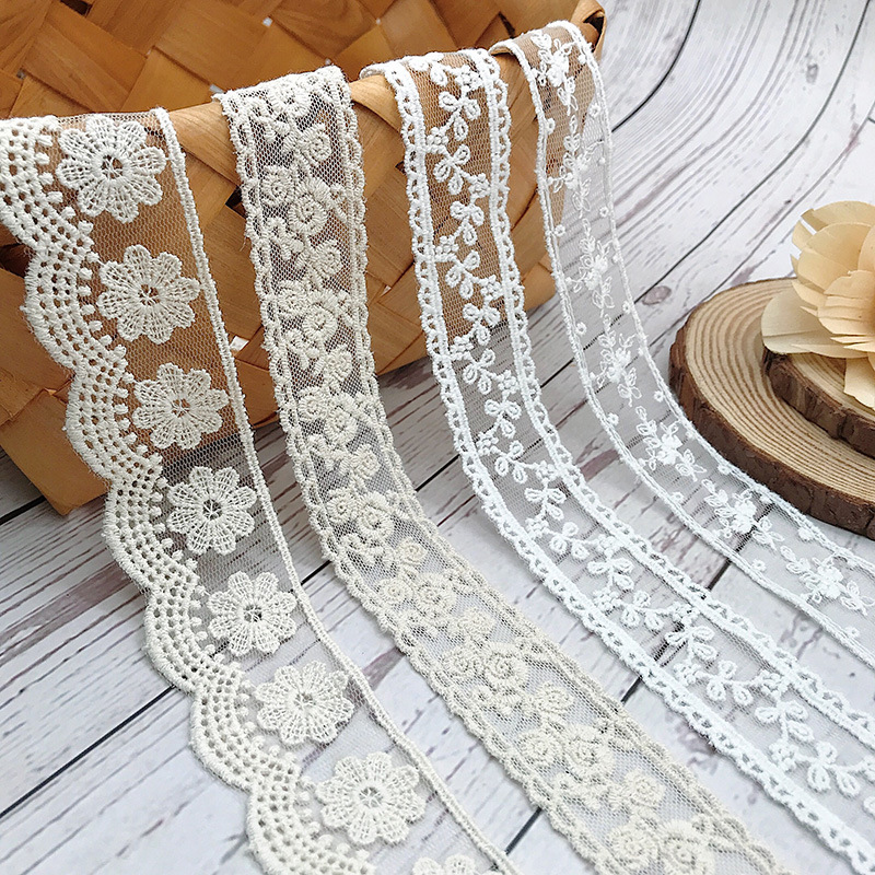 3Yards/Lot Embroidery White Be - Baby Clothing Material ulasan dan harga