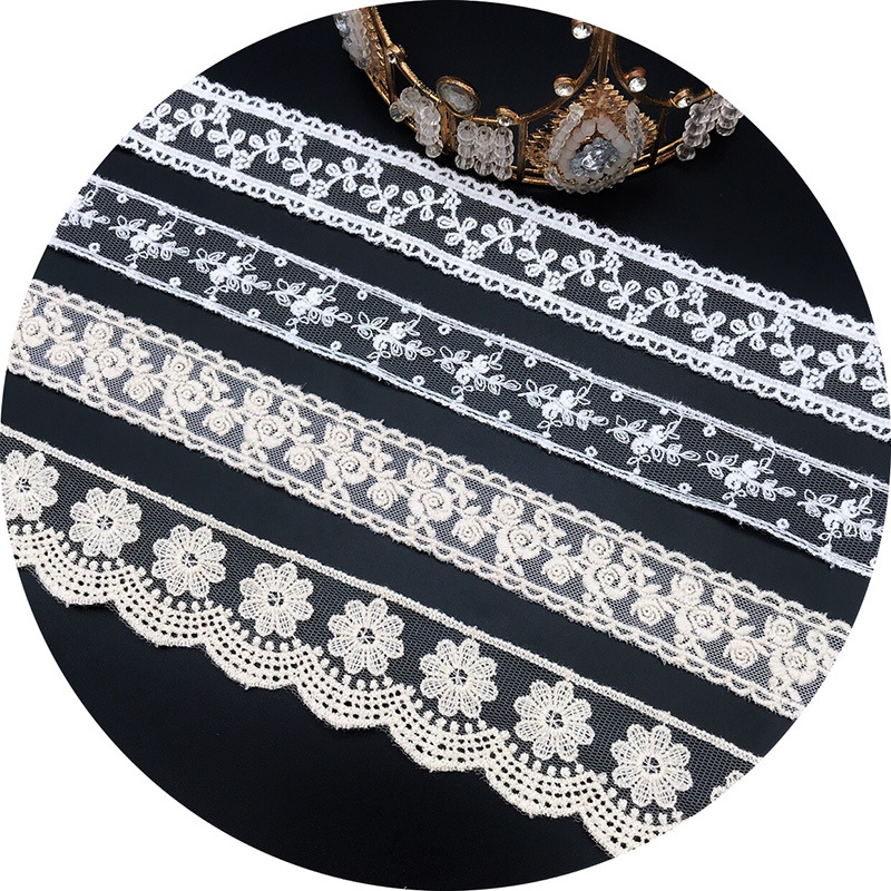 3Yards/Lot Embroidery White Be - Baby Clothing Material ulasan dan harga